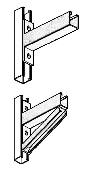 750mm Un-Braced Cantilever Brkt HDG     