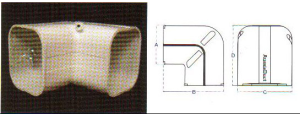 100mm PVC Pipe Duct Corner              