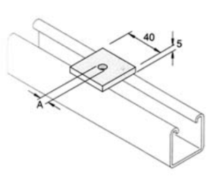 40 x 40 M10 Sq Washer SS316             