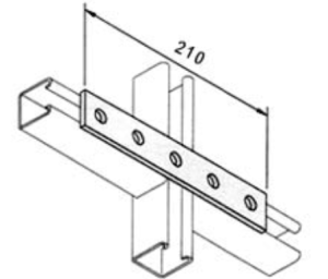 210 x 40 5 Hole Plate HDG               