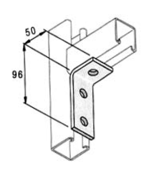 48x98 3 Hole 90deg Angle Bracket SS316  